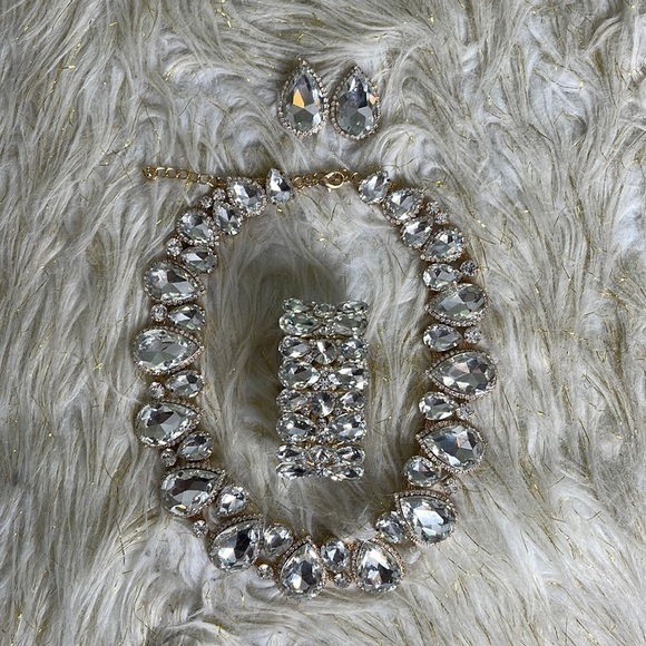 SPARKLE EARRING/NECKLACE/BRACELET SET - Picture 1 of 5